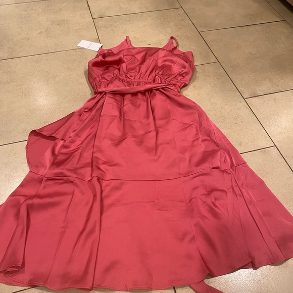 Tahari Arthur S. Levine Womens Fuschia Pink Satin Wrap Dress NWT Small - Picture 7 of 9